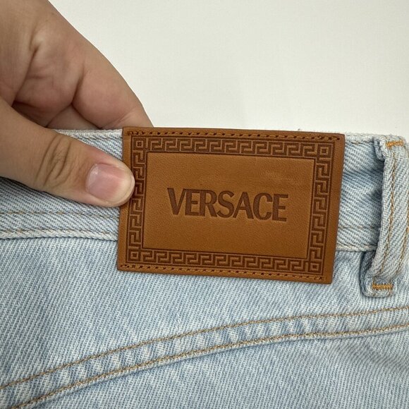Versace Women's Denim with Heritage Print Jeans Size 28 US 1003366 NWT - Picture 4 of 11